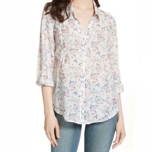 Joie Katrine floral paisley button down top